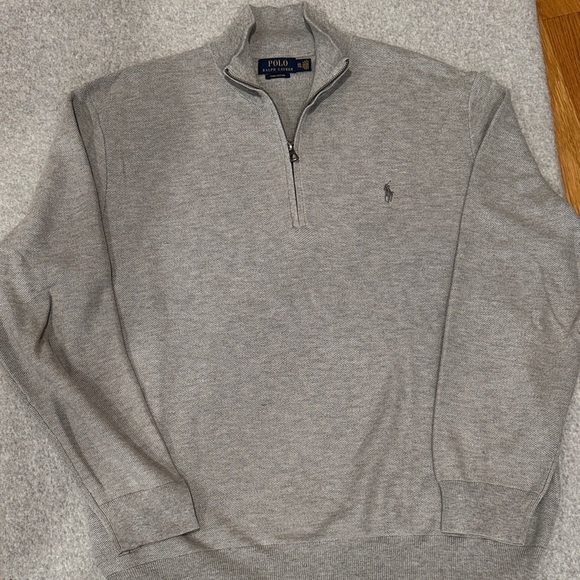 Polo Ralph Lauren Other - Polo by Ralph Lauren Men's Mesh Knit 1/4 Zip-Up Sweater in Gray- XXL